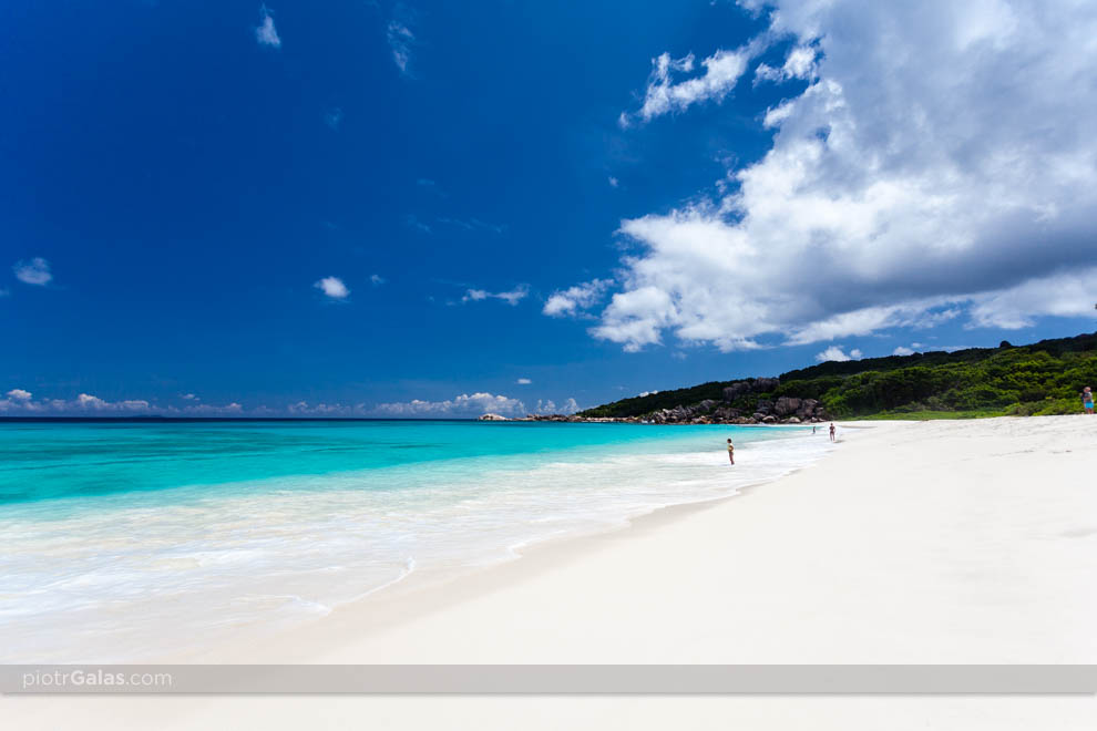 Widok na Ocean Indyjski i plażę Grand Anse