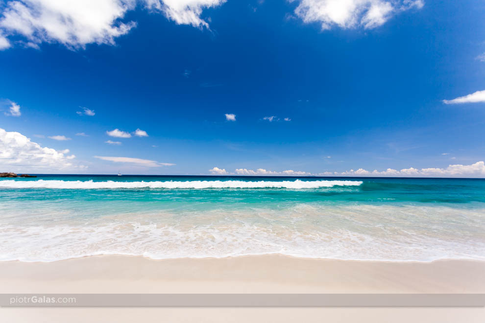Widok na Ocean Indyjski z plaży Grand Anse