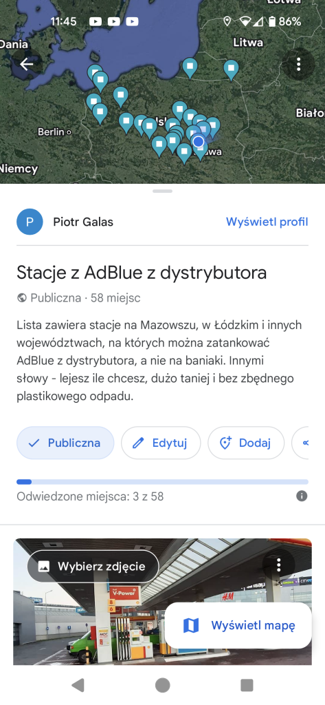 Nasz lista Google Maps ze stacjami z AdBlue z dystrybutora - https://goo.gl/maps/SUZ9iFZVDmSa29wq6